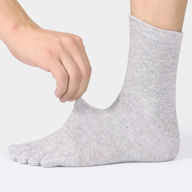 6 Pairs Unisex Toe Socks Men/Women Five Fingers Socks Breathable Soft Cotton Sports Socks Black White Grey Split Toe Socks