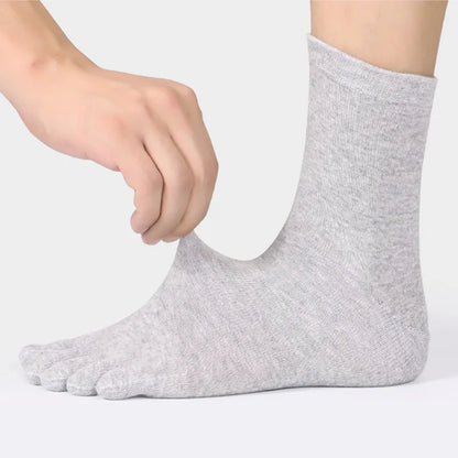 6 Pairs Unisex Toe Socks Men/Women Five Fingers Socks Breathable Soft Cotton Sports Socks Black White Grey Split Toe Socks