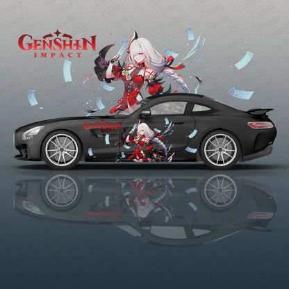 Shenhe Genshin Impact animal Car Decal Protective Film Vinyl Racing Side Graphics Wrap Accessories Spray Paint auto Stickers