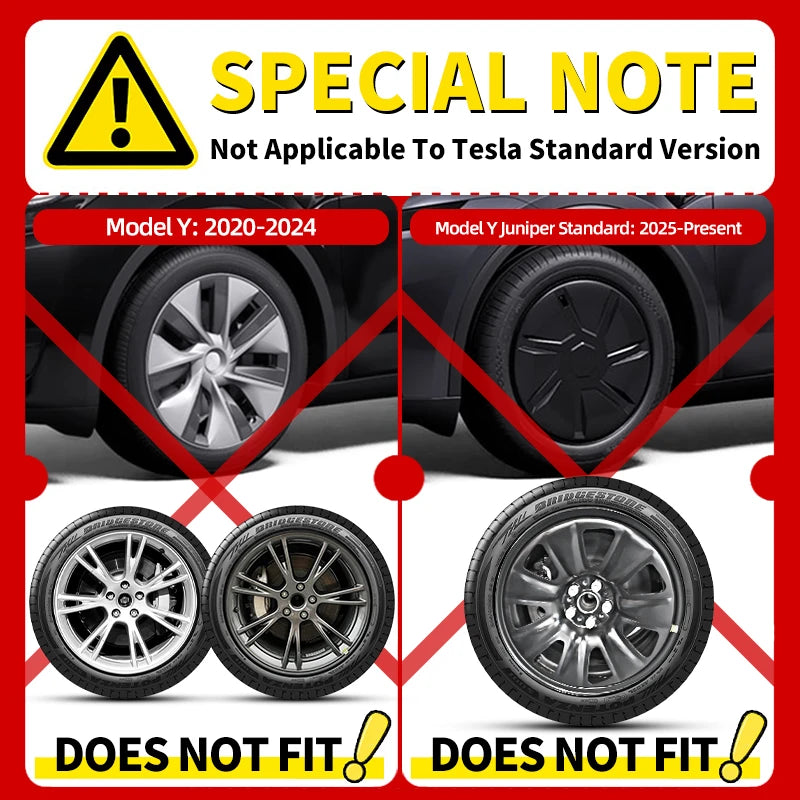 4PCS for Tesla Model Y 2025-2026 Juniper 19 Inch Smooth Style Hubcap Hub Cap Full Rim Cover Replacement Wheel Cap Accessories