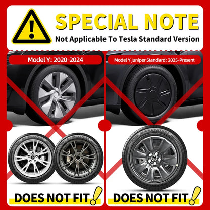 4PCS for Tesla Model Y 2025-2026 Juniper 19 Inch Smooth Style Hubcap Hub Cap Full Rim Cover Replacement Wheel Cap Accessories