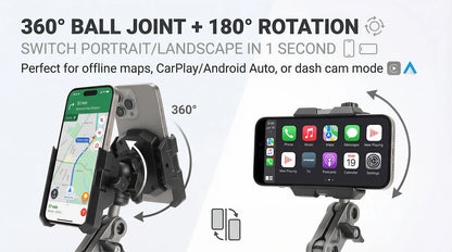 For Tank 500 Car Phone Holder, Car A-Pillar Fixed Phone Holder 360° Rotatable Aluminum Alloy Arm Anti-Shake Phone Stand Base