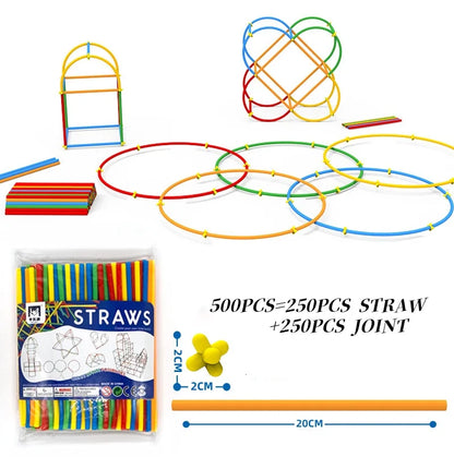 Soft Straw Magic Smart Stick Building Block Construction Puzzle Home School Children'S Toy Construction Puzzle Educational Toys