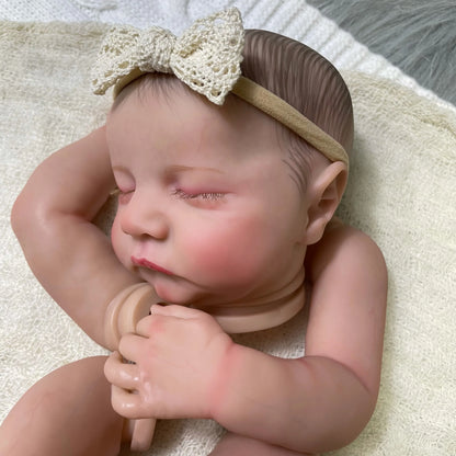 18Inch Already Painted Reborn Doll Kit Levi Sleeping 3D Painted Skin High Quality Unassembled Handmade Reborn Baby Doll Parts