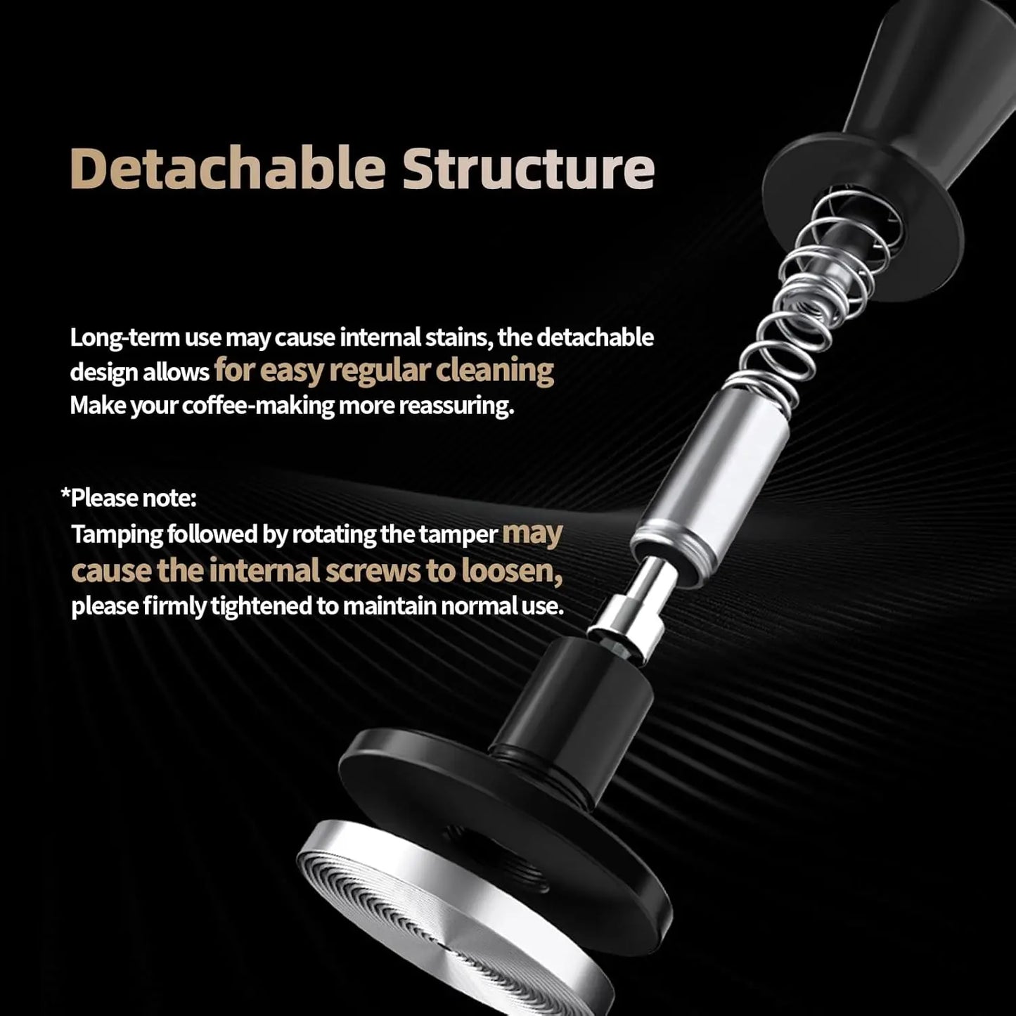 MHW-3BOMBER Coffee Tamper 51/53.35/58.35MM 2 Springs Espresso Tamper Stainless Steel Thread Base Home Barista Coffee Accessories