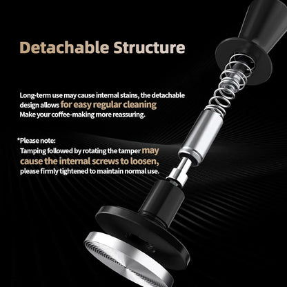MHW-3BOMBER Coffee Tamper 51/53.35/58.35MM 2 Springs Espresso Tamper Stainless Steel Thread Base Home Barista Coffee Accessories