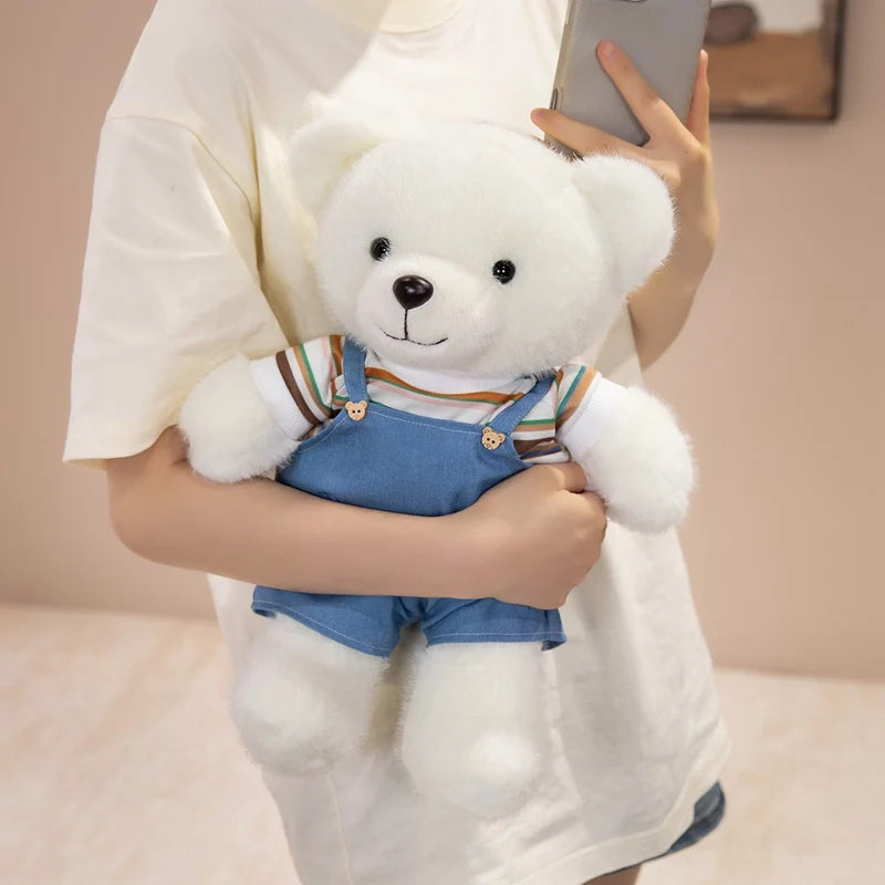 Cartoon Bear Plush Pillow Toy Cuddly Hug Animal Plushie Stuffed Doll Kawaii Room Decor Cute Gift for Girlfriend Xmas