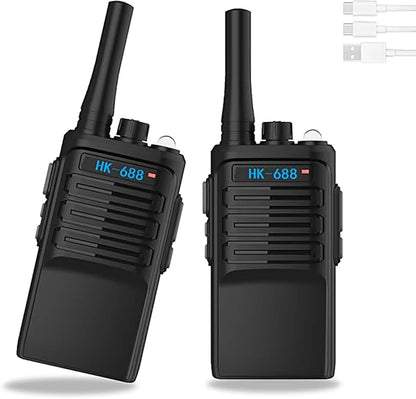 Kids Walkie Talkies 2 Pack, 3 Miles Range, 2000mAh Rechargeable, 16 Channels, LCD Flashlight, Gift for Camping Hiking