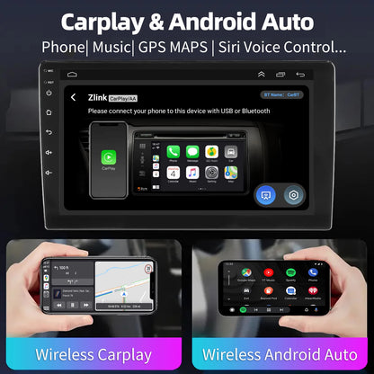 ESSGOO 9Inch 2 DIN Car Stereo Radio Wirless Carplay Android Auto Car Stereo Bluetooth 64G GPS Navigation RDS WiFi USB FM DAB+CAM