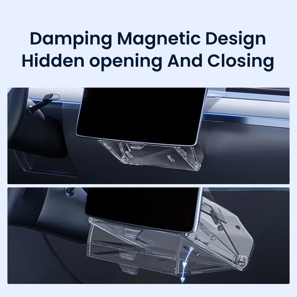 YZ For New Tesla Highland Model 3/Y/YL Juniper Tray Magnetic Under Screen Fold Storage Box ETC Screen Storage Box