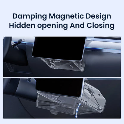 YZ For 2021-2026 Tesla Highland Model 3/Y/YL Juniper Tray Magnetic Under Screen Hidden Storage Box Magnetic Hidden Screen Box