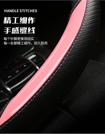 Carbon Fibre Car Steering Wheel Cover For Seat Leon 5F Mk3 2013-2022 Ibiza 6J 2022 Tarraco Arona Ateca Alhambra Auto Accessories
