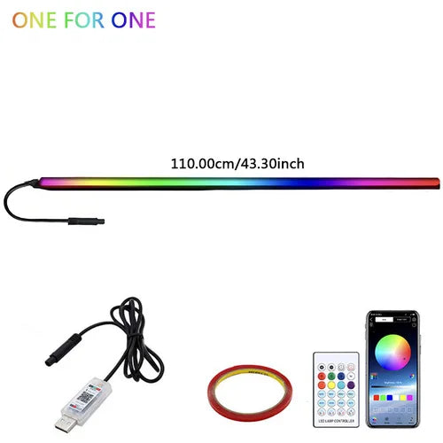 BLALION Car LED Ambient Strip Light 110cm USB Plug With App Remote Control Atmosphere Lights Auto Interior Decorative Lamp Fiber