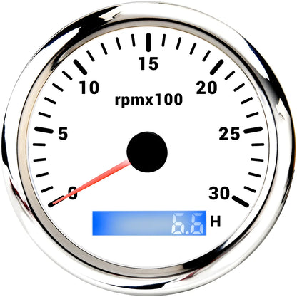 AD 85MM Tachometer with LCD Hour Meter For Marine Boat Car RPM Gauge 0-3000 4000 8000 RPM Meter Tach Sensor 7Colors Backlight