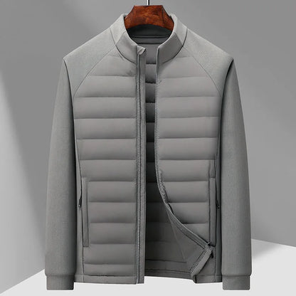 High-quality winter fashion, cool and lightweight hoodie, long-sleeved stand-up collar down jacket with 90% down content