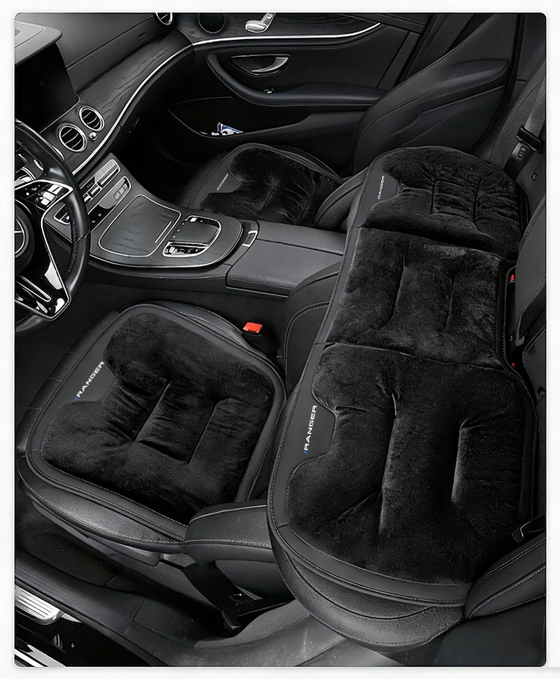 Car Seat Cushion For Ford Ranger T9 T7 T1 Raptor Warm Flannel Thick Plush Universal Rear Seat Backrest Protector Cover