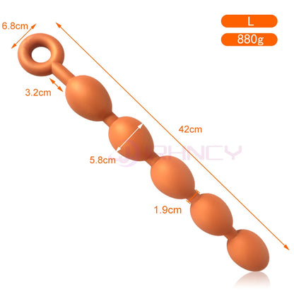 Huge Anal Plug 9cm Anal Beads 100% Liquid Silicone Soft Anal Balls Big Buttplug Prostate Massager Adult Sex Toys For Men
