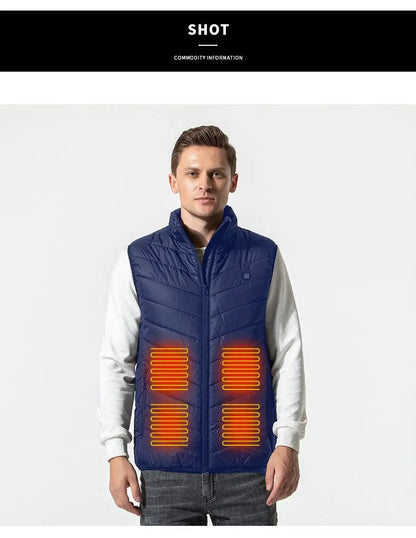 Extra Extra Large11 Area Heating Vest Winter Women Climbing Heating Coats Outdoor Trekking Heating Apparel （Not Power Bank）