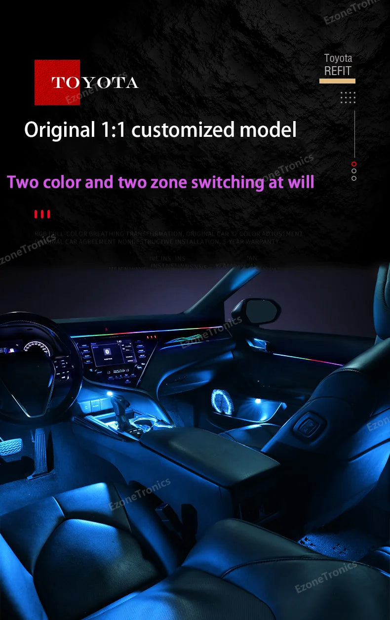 Ezonetronics Ambient Light LED For Toyota Camry 2018-2023 Atmosphere environtal Molded Trim ambilight Lighting Dynamic Magic