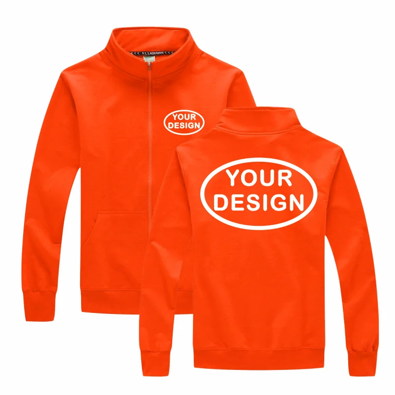 Customized LOGO Men's Thin Jacket Embroidered Printed Zipper Coat Spring and Autumn Street Stand up Collar Cardigan Hoodie