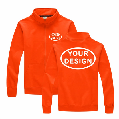 Customized LOGO Men's Thin Jacket Embroidered Printed Zipper Coat Spring and Autumn Street Stand up Collar Cardigan Hoodie