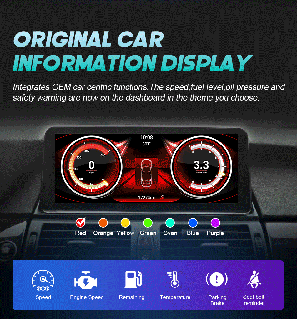Wireless Carplay Android 14 For BMW F20 F30 F21 F22 F31 F32 F33 F34 F36 NBT EVO Multimedia Player Auto Radio Screen GPS