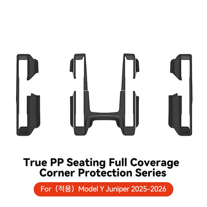 YZ For Tesla Model Y Juniper 2021-2025 TPE PP Under Seat Corner Guard Seat Slide Rails Protector Cover Anti-Kick Decor Flocking