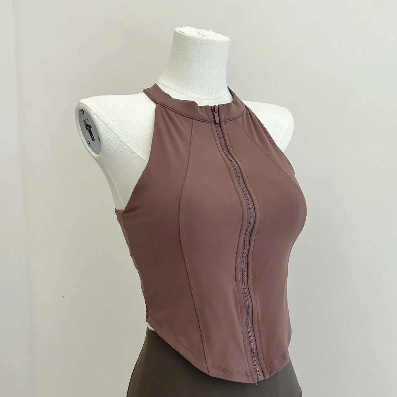 Women's Summer Sports Bra Top with Chest Pad Front Zipper Slim Fit Yoga Fitness Running Training Vest Comfortable Underwear