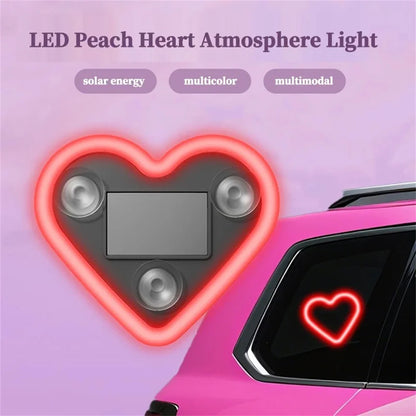 Car Solar Triangle Window Heart-Shaped Light Emitting Heart-Shaped Atmosphere Light Interior Wiring Free Led Atmosphere Ligh