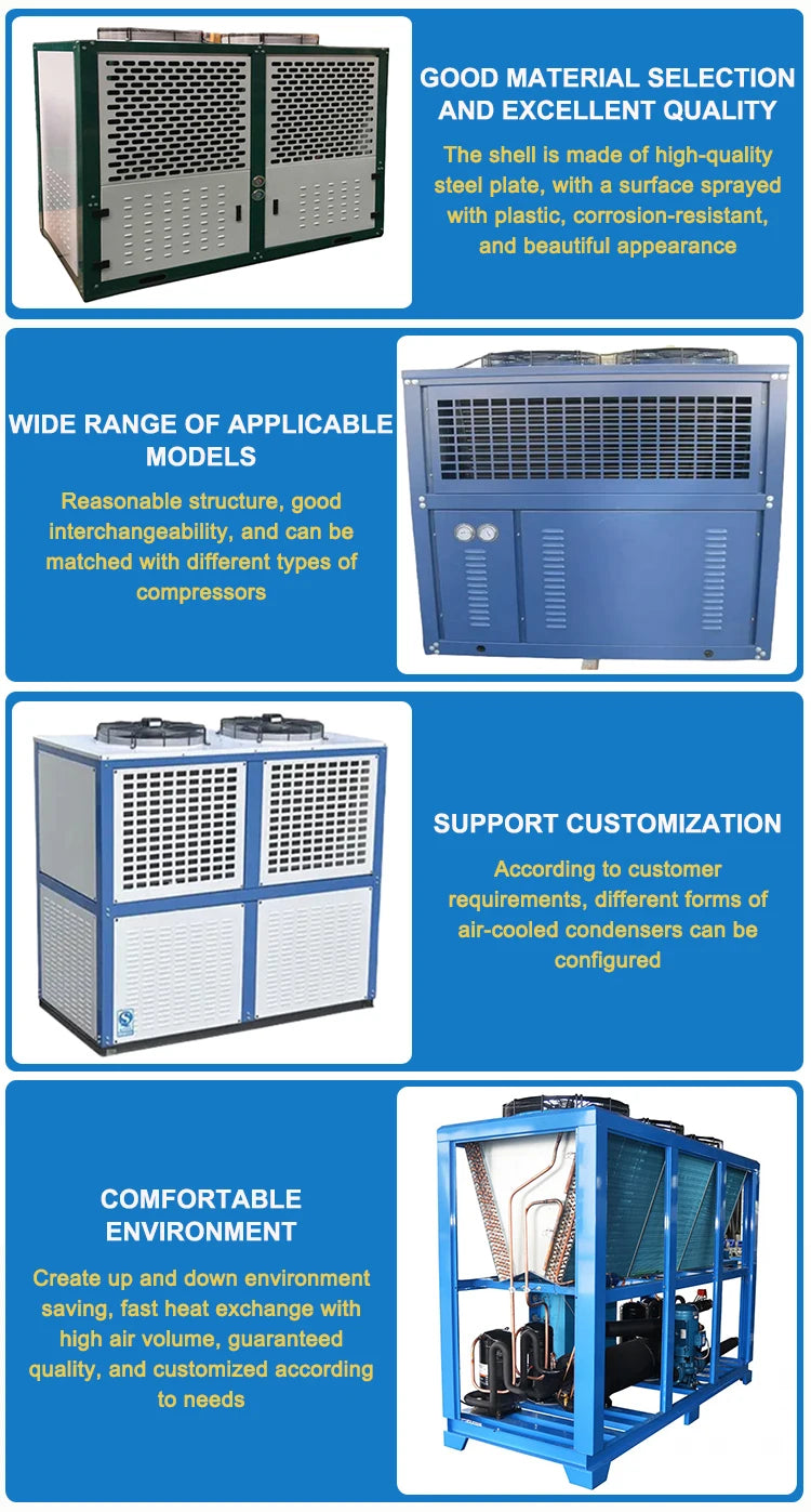 Heat Exchange Condensing Units Commercial Refrigerator Compressor Air Cooled Freezer Unit