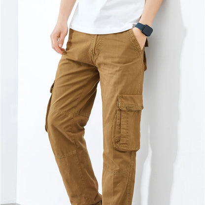 Mens Casual Pants Cotton Cargo Pants Sports Wear Khaki Black Classic Outdoor Trousers Regular Fit Y2K Clothings Male Sweatpants