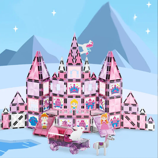 Children Magnetic Tiles Educational Magnetic Building Blocks Magnetic Toys For Girls Free Assembly Toy Birthday Gift