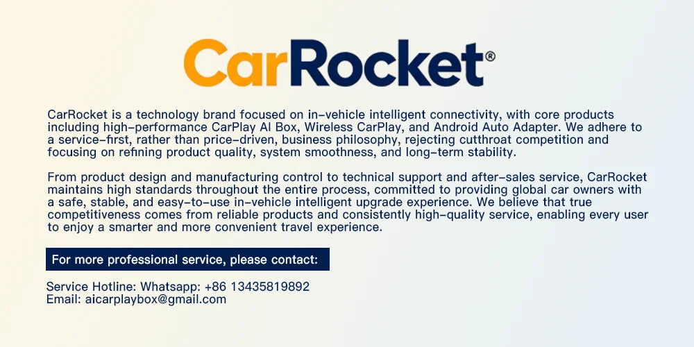 CarRocket Wireless CarPlay AI Box Plug And Play Android 15 Netflix YouTube Car Multimedia Video Box for Cars with Wired CarPlay