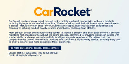CarRocket Wireless CarPlay AI Box Plug And Play Android 15 Netflix YouTube Car Multimedia Video Box for Cars with Wired CarPlay