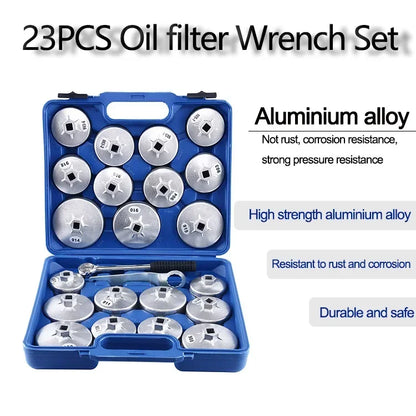 EAFC 23 Pcs/Set Car Oil Filter Cap Removal Wrench Socket Set 1/2" 12.5mm Ratchet Spanner Car Hand With Case Auto Remover Tool