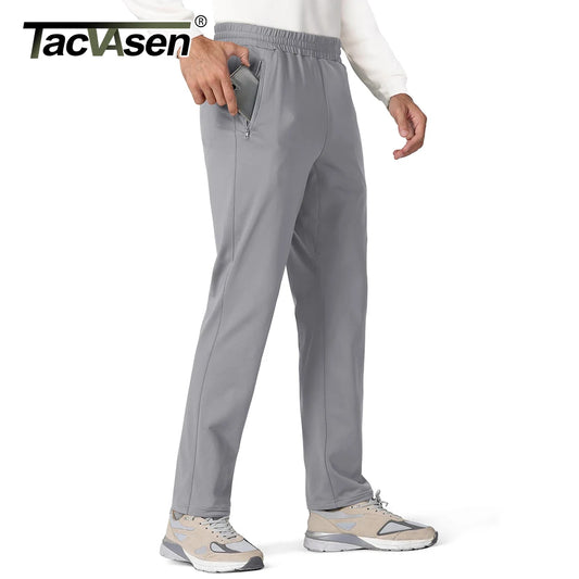 TACVASEN Men's Fleece Lined Track Pants Fall Winter Thermal Warm Jogger Pants Waterproof Workout Casual Drawstring Sweatpants