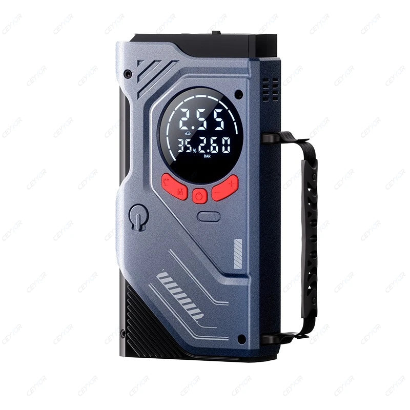 CEYYOR 4IN1 Car Jump Starter With Air Compressor.Portable Booster Starting Device for Petrol Diesel Cars with Lithium Batteries