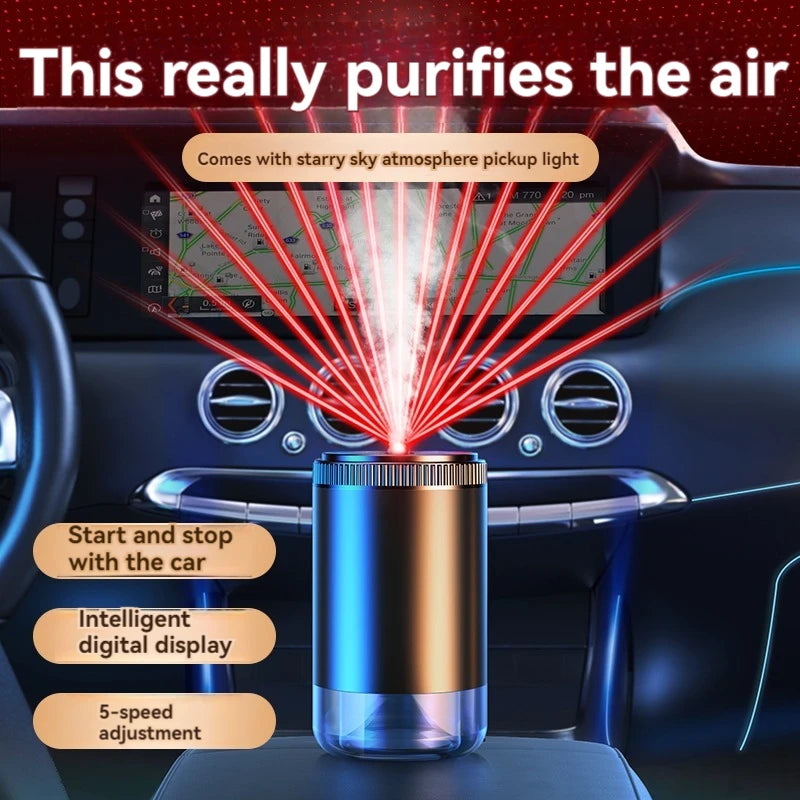 Smart Car Air Freshener & Perfume Diffuser - Rechargeable 5-Level Adjustable Starlight LED Car Gadgets