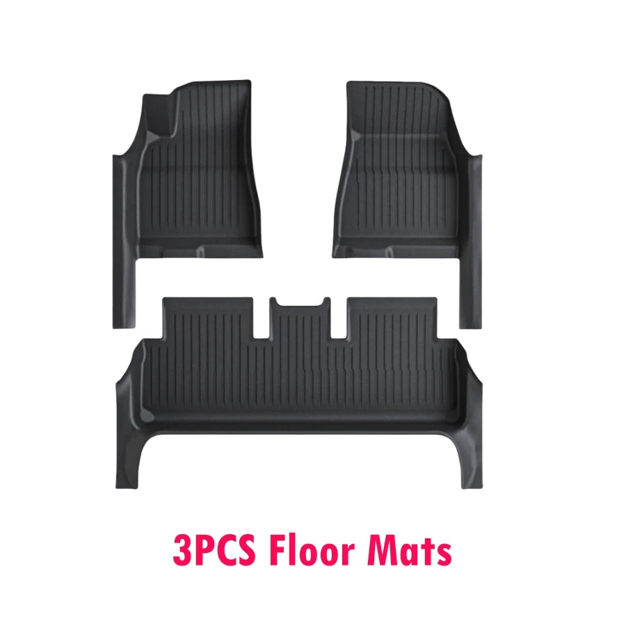For 2024 Tesla Model 3 Highland Floor Mats with Door Sill Protector Full Cover Floor Liners with Front Rear Cargo Liner Seatback