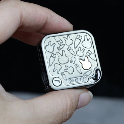 Novel Grumpy Rabbit EDC Fidget Slider Three-layer Side Push Magnetic Fork Fidget Toy Stress Relief Toy ADHD Toy Gifts