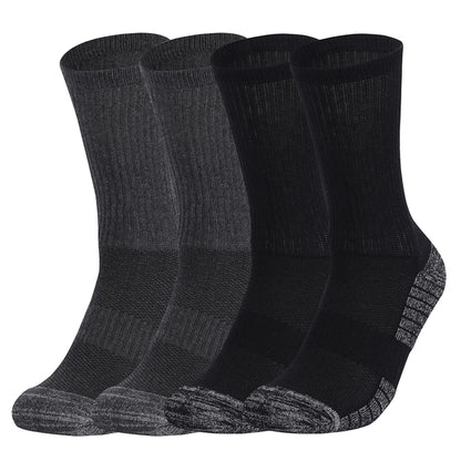 4 Pairs Heavy Duty Cushioned Work Socks Anti-Slip Sweat Wicking for Mining Hiking Outdoor Men Size 39-50