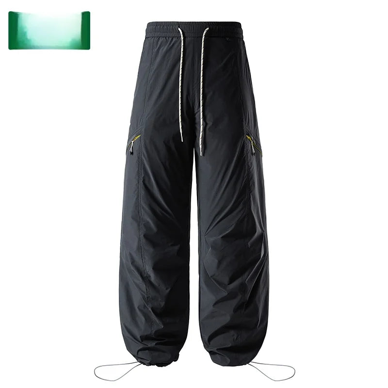 Thickened Duck down Men's Trousers Autumn Winter Warmth Workwear Loose Fit 90 White Duck down Filling Windproof Pants