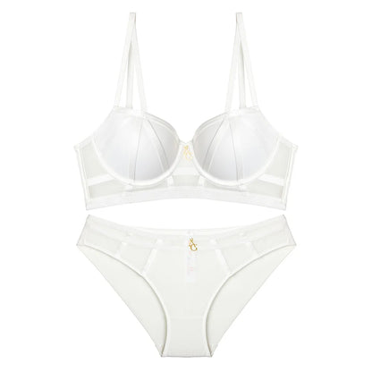 2 Pieces Women's Sexy Bandage Bra Set Europe Underwear Lace Hollow Push Up Brassiere Romantic Rose Bras and Panties Lingerie Set