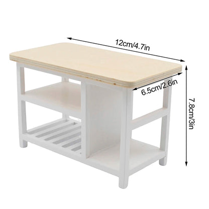 1Set 1:12 Dollhouse Miniature Dining Table Chair Bar Counter Model Furniture Decor Toy For Doll House Restaurant Accessories