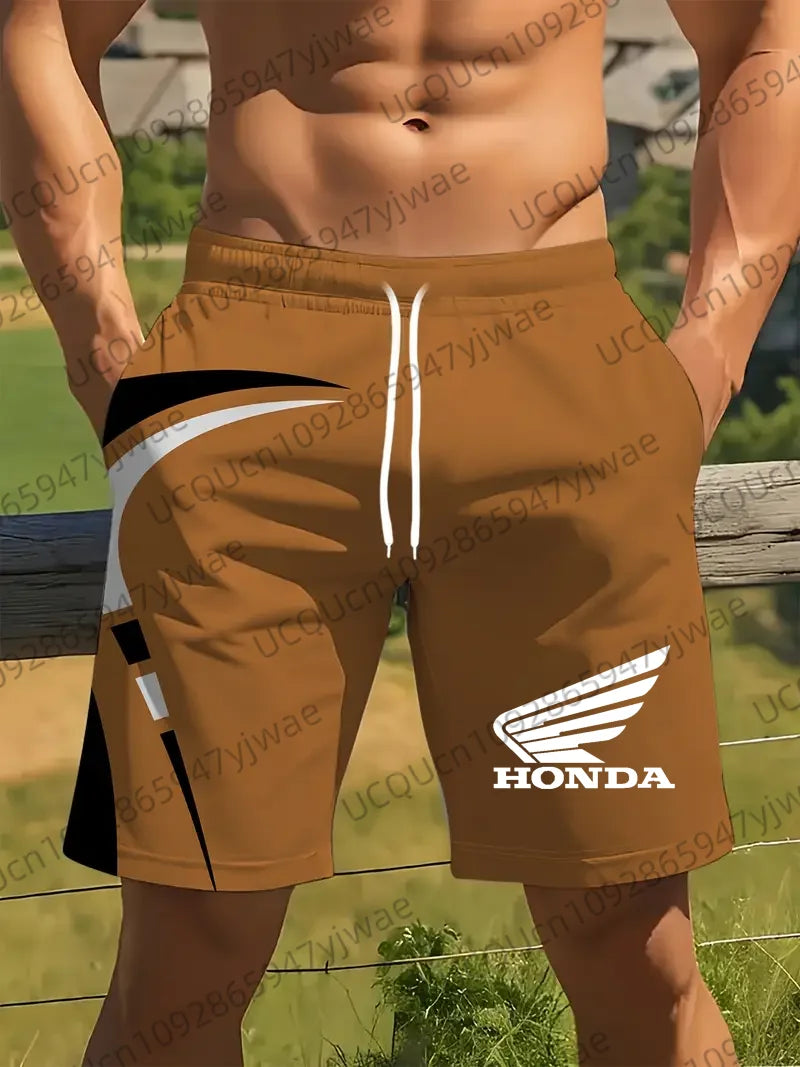 Honda 26 Trendy Fashion Shorts, Sports Motorcycle Riding Shorts, Quick-Dry Breathable Athletic Shorts