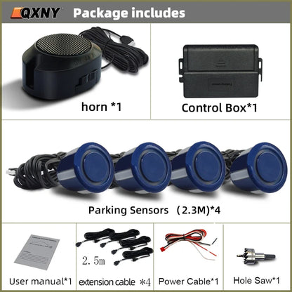 Professional Front Parking Sensor Kit Auto Parktronic Vehicle Assistant System Buzzer Alarm Volume Can be Adjusted Universal