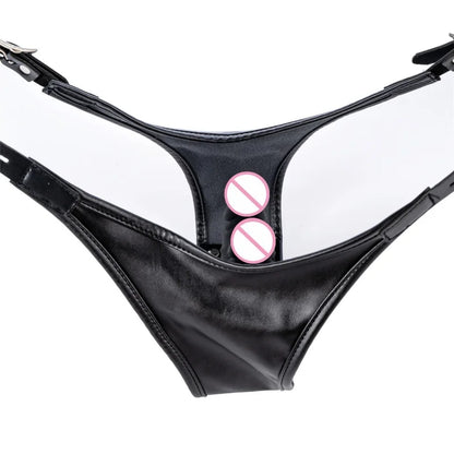Erotic Bondage Harness Panties with No Vibration Silicone Dildo Vaginal Anal Plug for Women Intimate Strap-on Chastity Pants