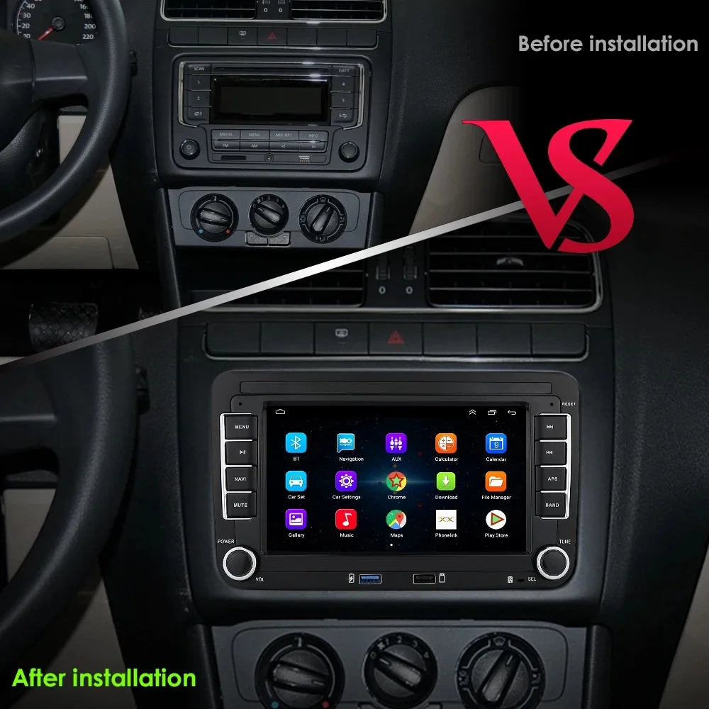 2Din Car Radio Android for Volkswagen Golf 5 6 Polo Passat B6 B7 CC Skoda Jetta Universal Multimedia Carplay Wifi GPS Navigation