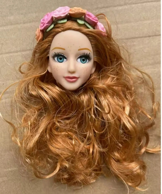 1/6 Vintage Doll Heads Mermaid Racer Super Model Princess For 30cm Solid Male Female Children Playing Birthday Gifts