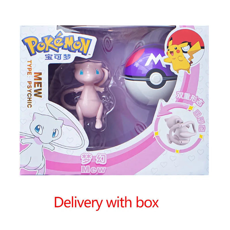 Pokemon Figure ball transform Action Gyarados Charizard Venusaur Blastoise Mewtwo Pikachu Mew Snorlax Poke ball Pokeball gift